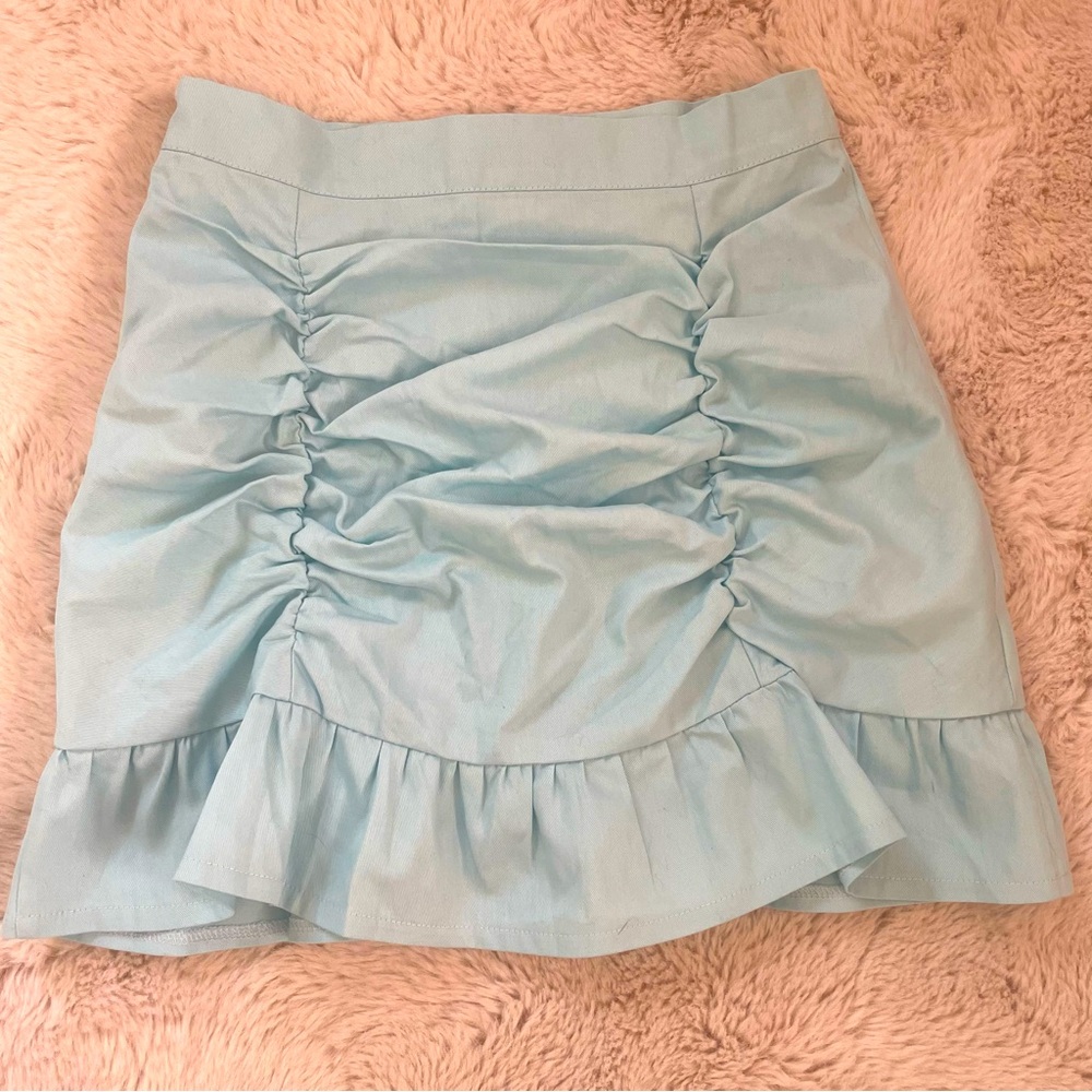 VNDFLAG Light Blue Ruched Women's Skirt